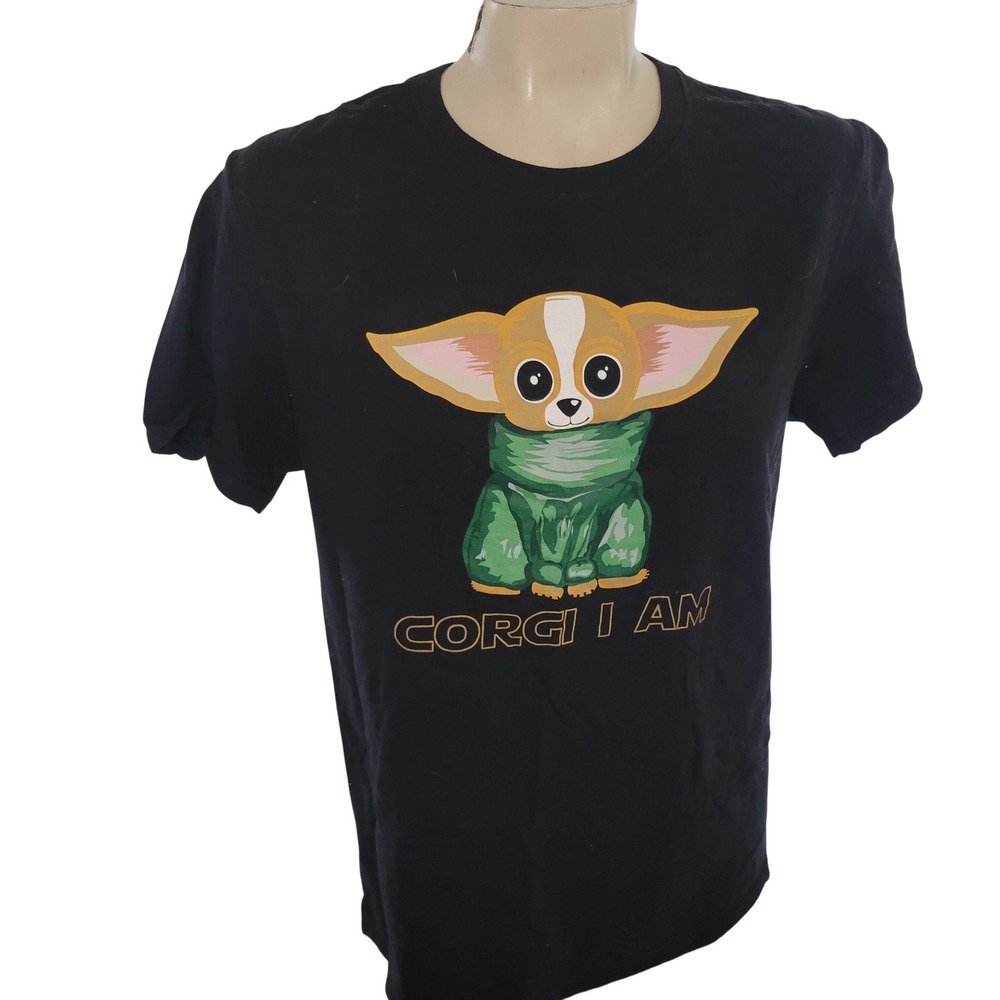 Fuego Corgi I Am Graphic T Shirt Black Men's M Star wars‎ Dog lovers made in usa